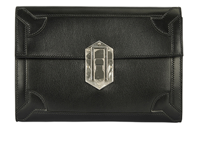 Hermes Black Fleche D'or Clutch, front view